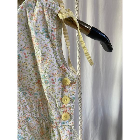 Oh Kosh B' Gosh Dress Retro Cotton Yellow Floral Contrast Hem Sleeve Bows Size 4 - Picture 4 of 8